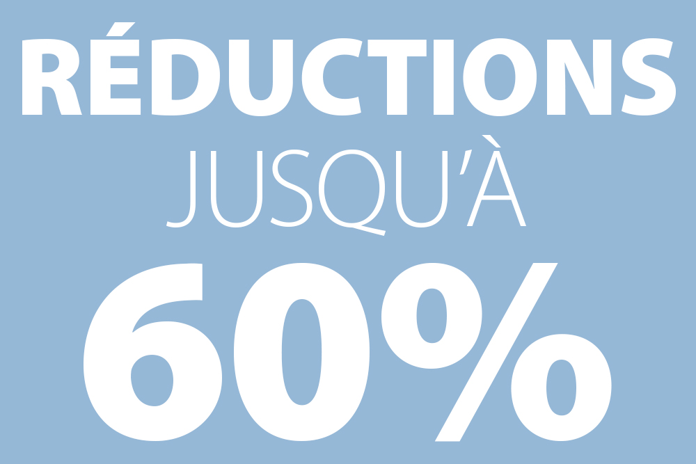 Réductions jusqu'à 60%