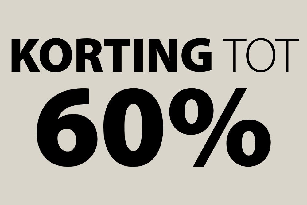 Tot 60% korting + 10% korting als B2B klant