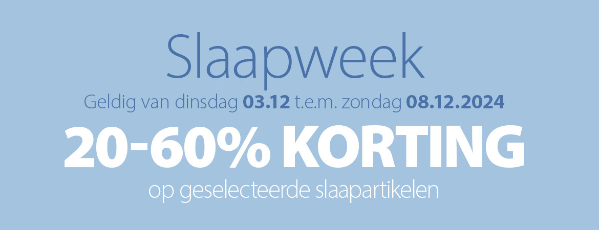 Slaapweek | 20-60% korting