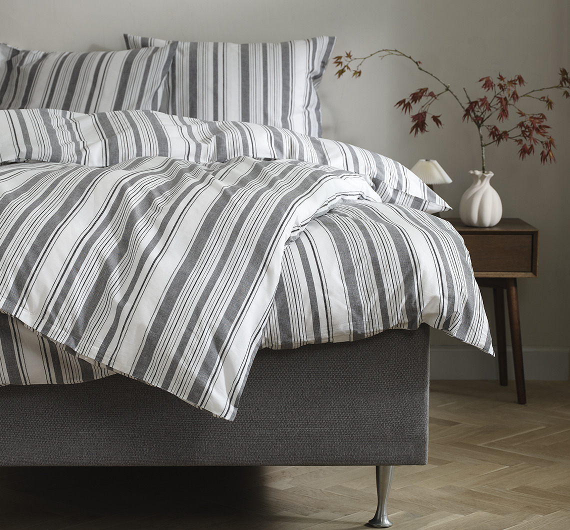 IDA dekbedovertrekset is 100% OEKO-TEX® STANDARD 100, Better Cotton gecertificeerd katoen. Gestreepte dekbedovertrekset