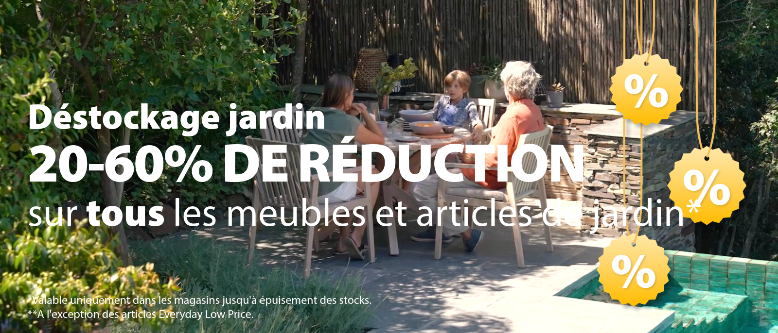 Déstockage jardin | 20-60% de réduction
