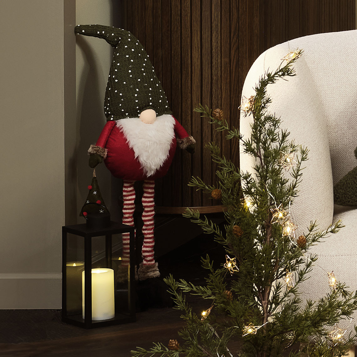 Grand lutin de Noël avec jambes ajustables