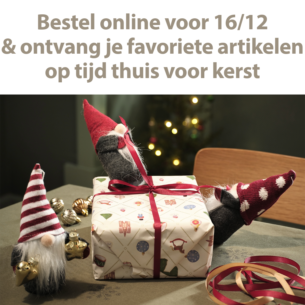 Bestel online voor 16-12 & ontvang je favoriete artikelen op tijd thuis voor kerst