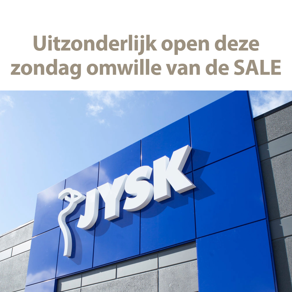 Wij zijn open op zondag 04.01.2026 omwille van de SALE 
