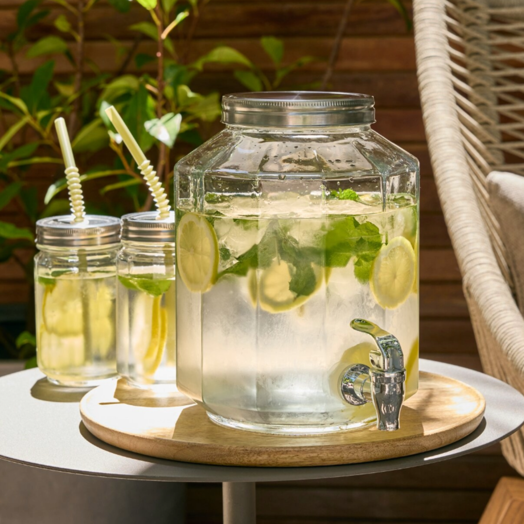 verres GLASS et bonbonne avec robinet VANN 