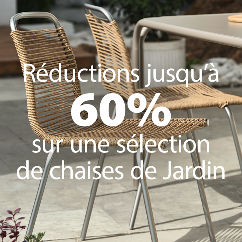 Réductions jusqu'à 60% sur une sélection de chaises de jardin