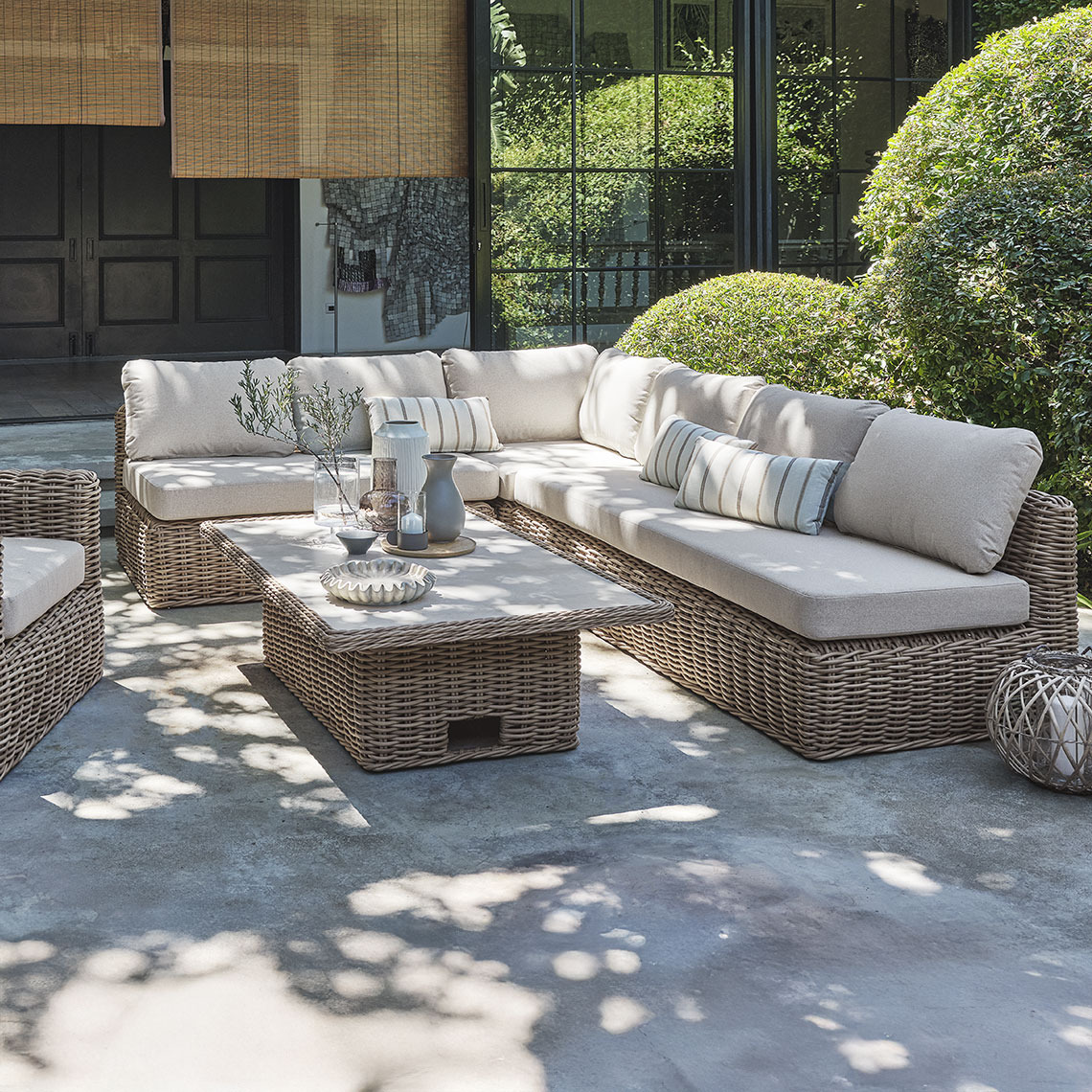 Ensemble lounge à séchage rapide en polyrattan