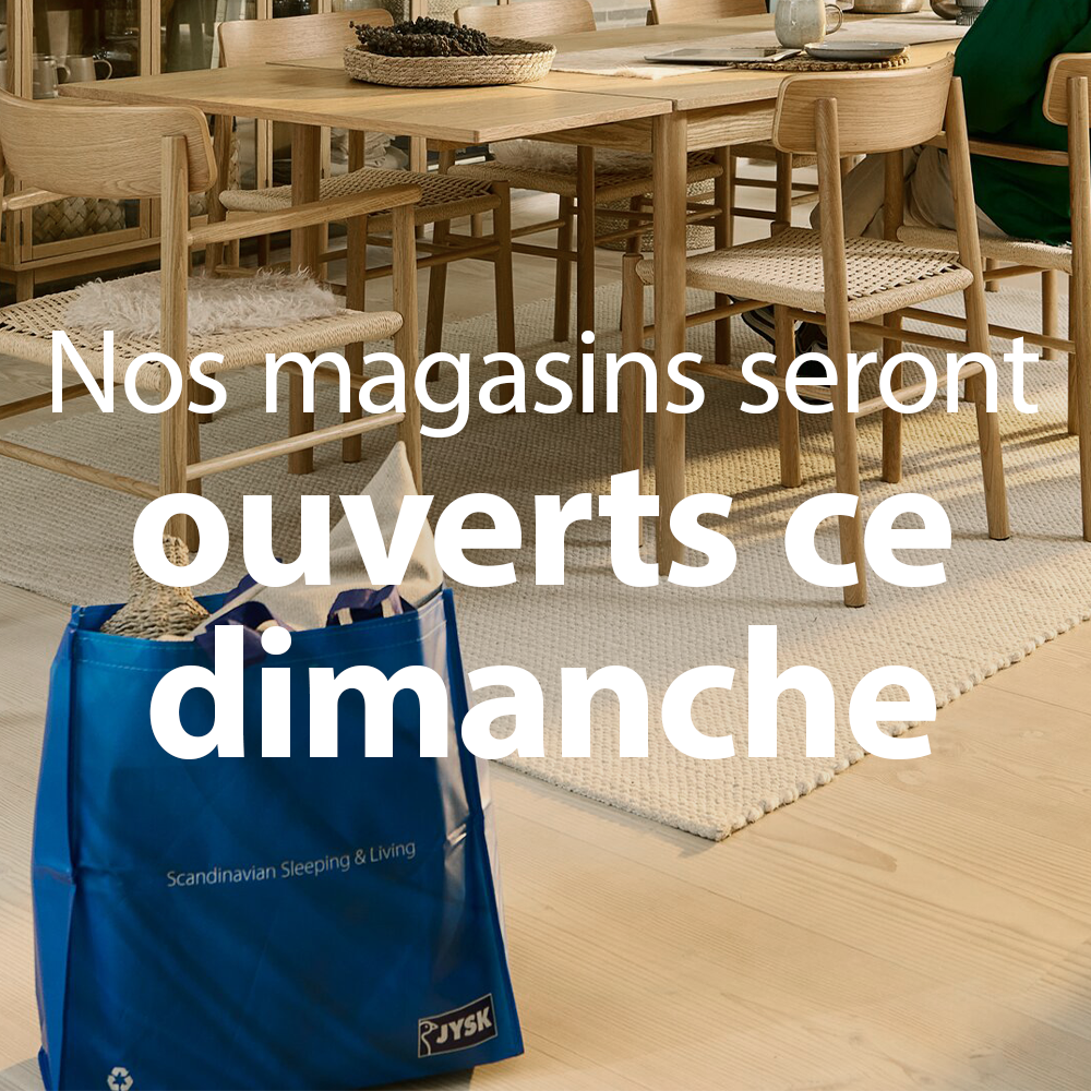 Nos magasins seront ouverts ce dimanche 