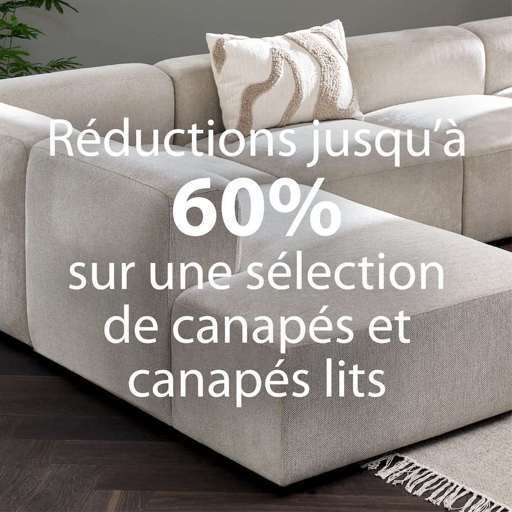 Réductions jusqu'à 60% sur une sélection de canapés et canapés lits