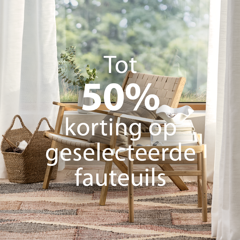 tot 50% korting op fauteuils