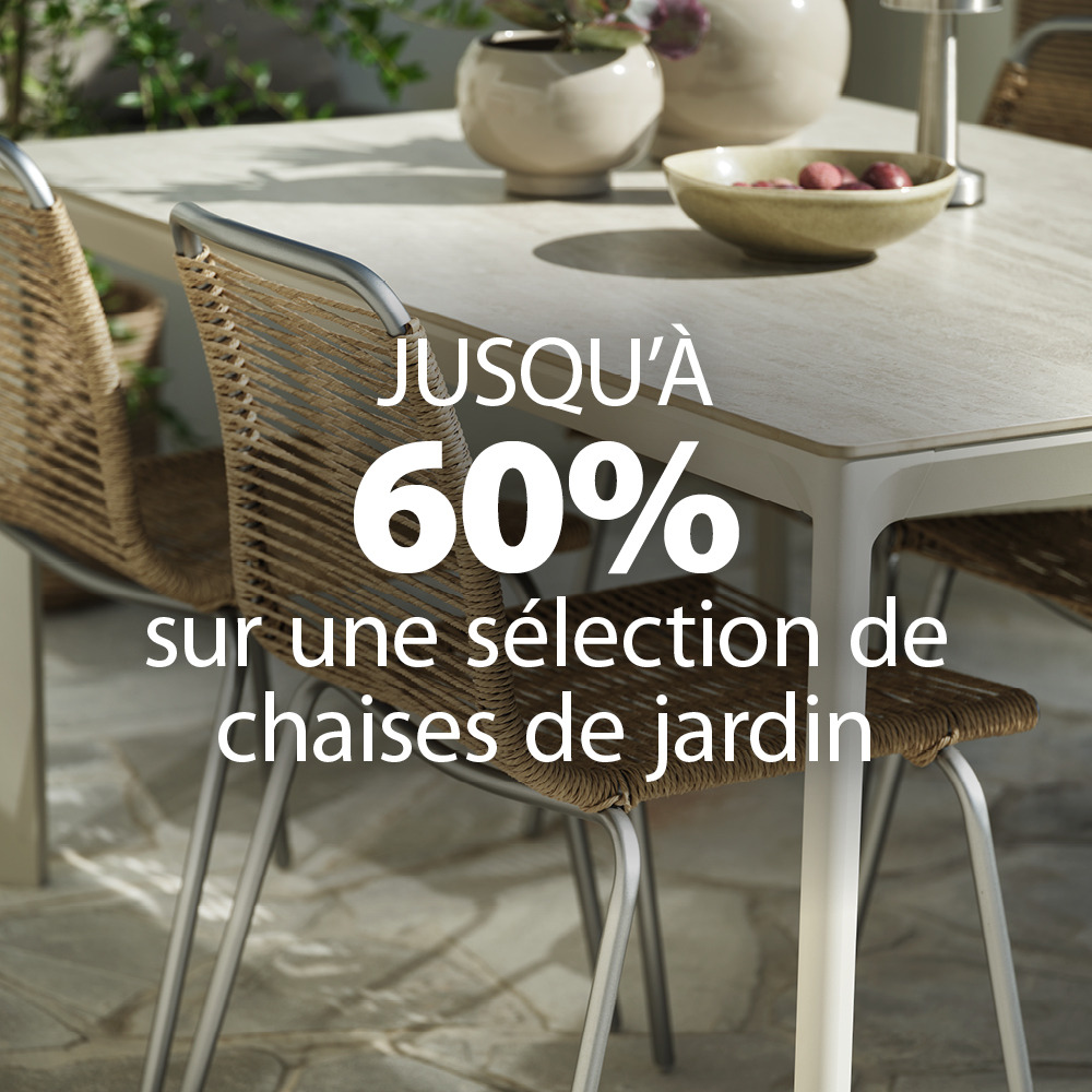 Jusqu'à 60% sur une sélection de chaises de jardin