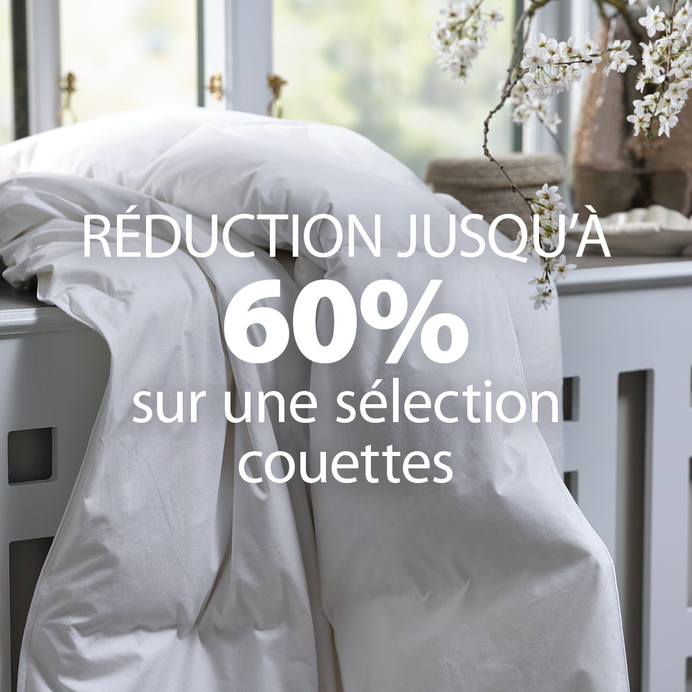 réduction jusqu'à 60% sure une sélection couettes