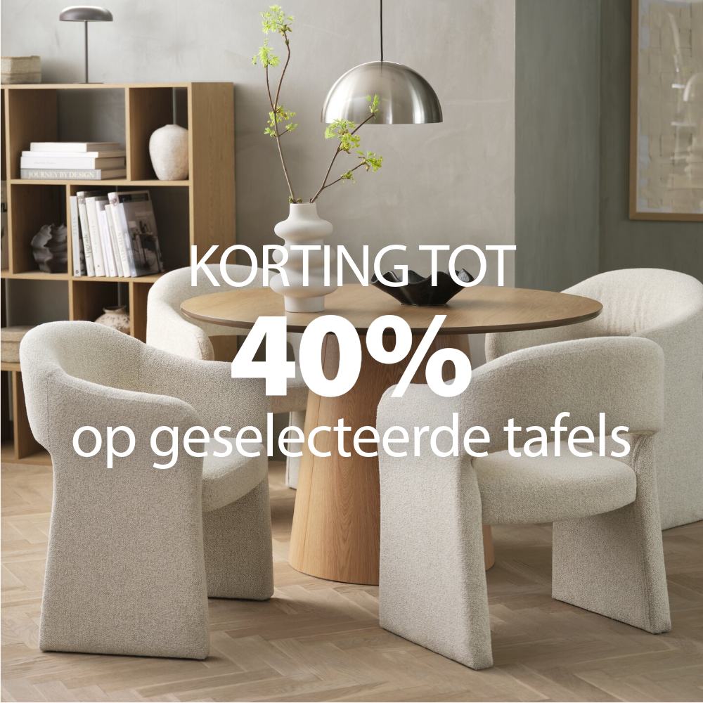 tot 40% korting op eetkamertafels