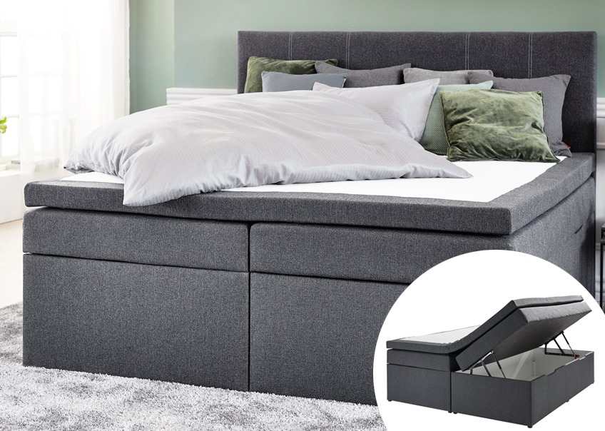 slapkamer met boxspring met ingebouwde opslagruimte
