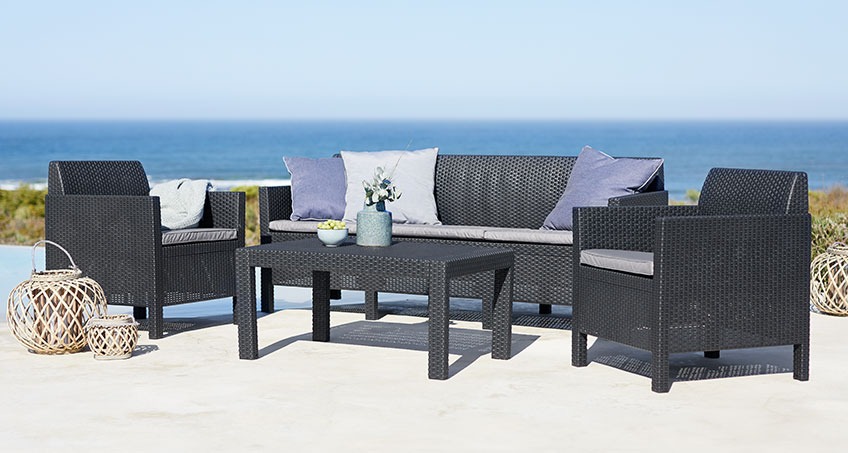 Tuin loungeset van 100% gerecycled kunststof